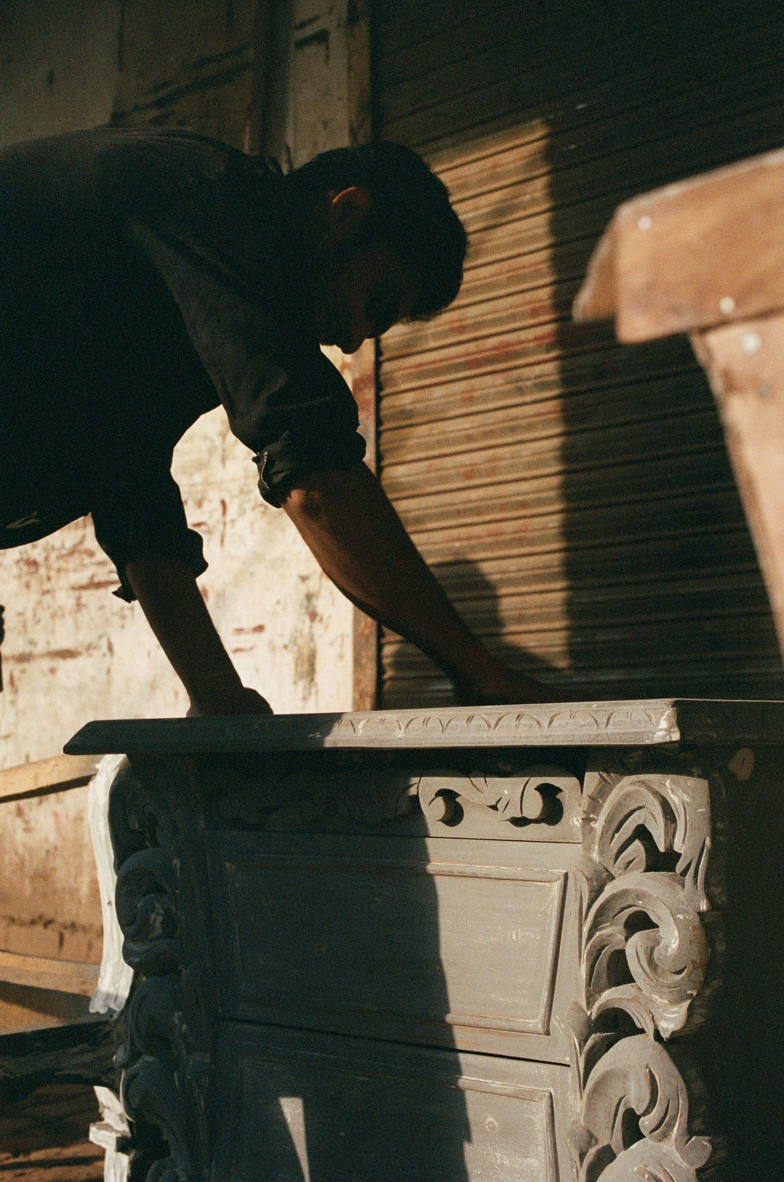 Fig. — carving the wood