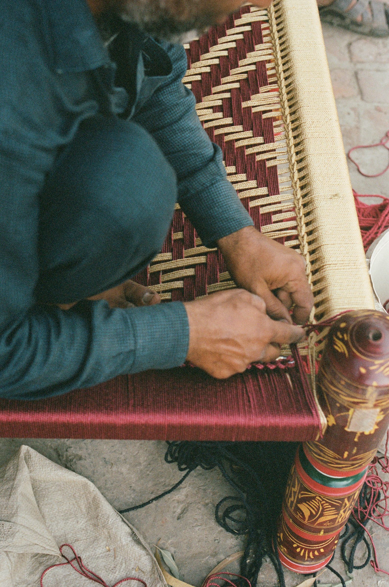 Fig. — the charpai, in progress