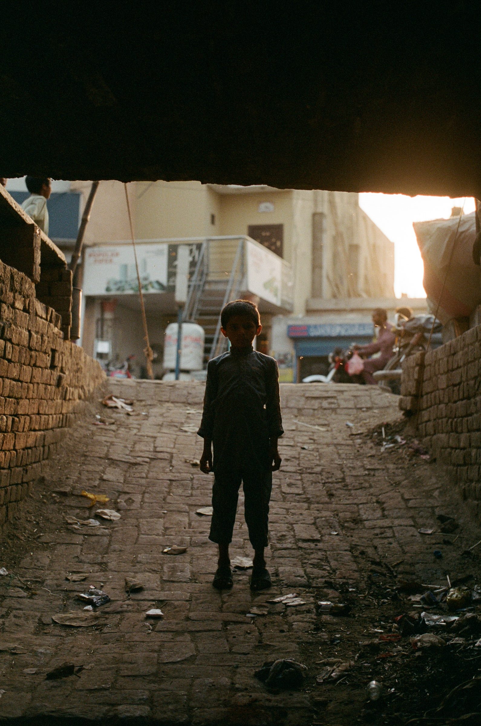 Fig. — a boy, in silhouette
